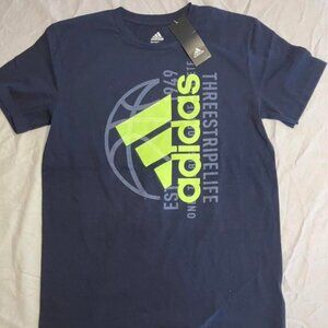 Kids Size L Navy Adidas basketball tshirt